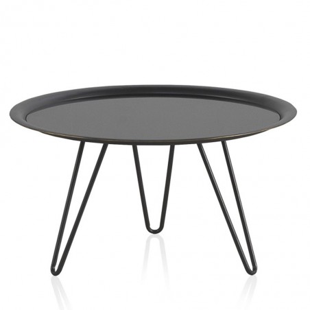 Mesa centro redonda estilo industrial - 62x34h