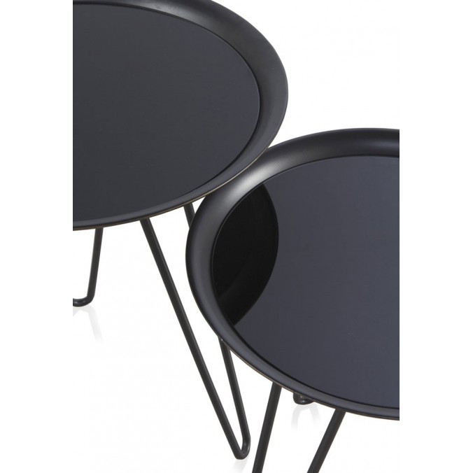 Mesa centro redonda estilo industrial - 40x43h