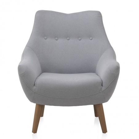 Sillón estilo vintage tapizado gris 76x65x86h