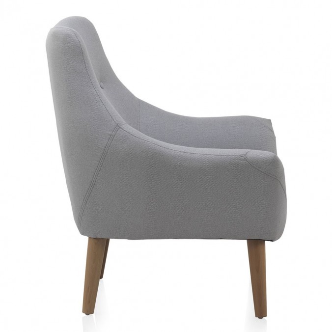 Sillón estilo vintage tapizado gris 76x65x86h