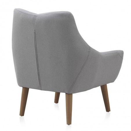 Sillón estilo vintage tapizado gris 76x65x86h