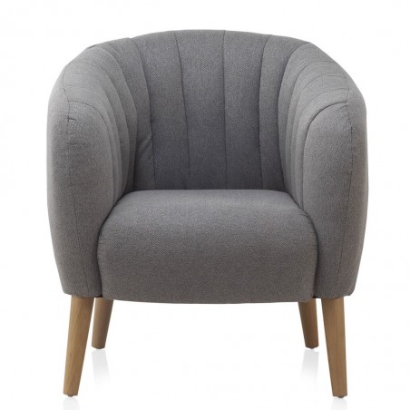 Sillón estilo vintage tapizado gris 77x75x84h