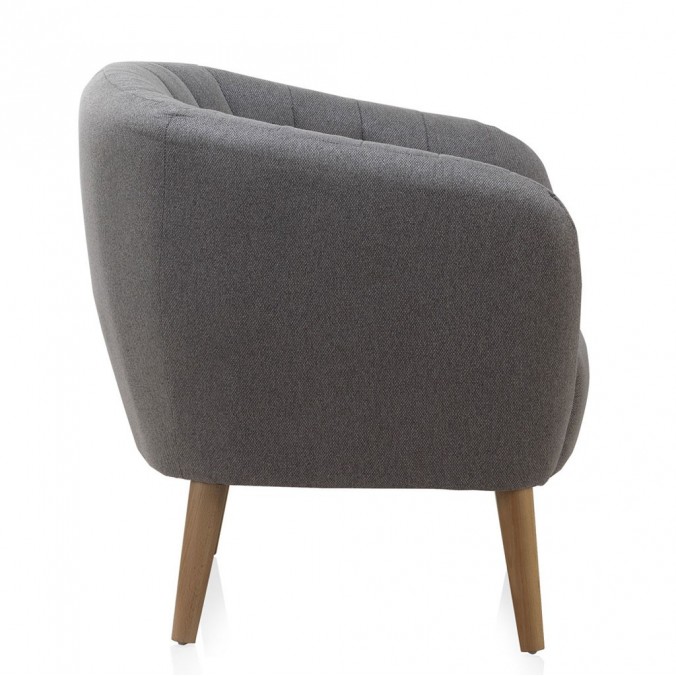 Sillón estilo vintage tapizado gris 77x75x84h Sillón estilo vintage tapizado gris 77x75x84h