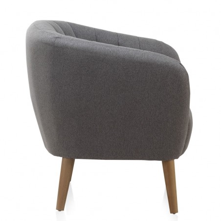 Sillón estilo vintage tapizado gris 77x75x84h