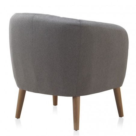 Sillón estilo vintage tapizado gris 77x75x84h