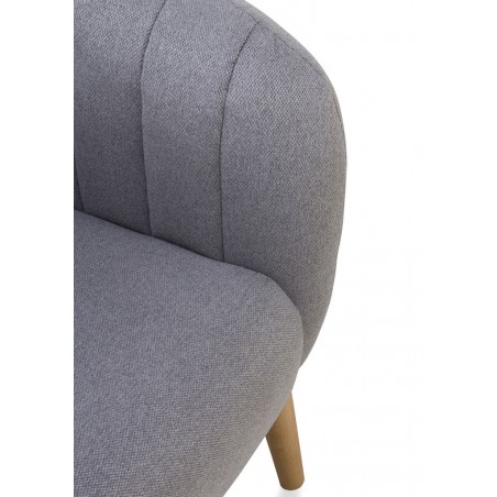 Sillón estilo vintage tapizado gris 77x75x84h