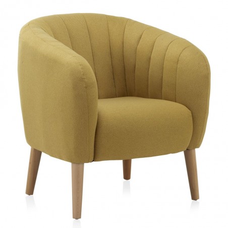 Sillón estilo vintage tapizado mostaza 77x75x84h