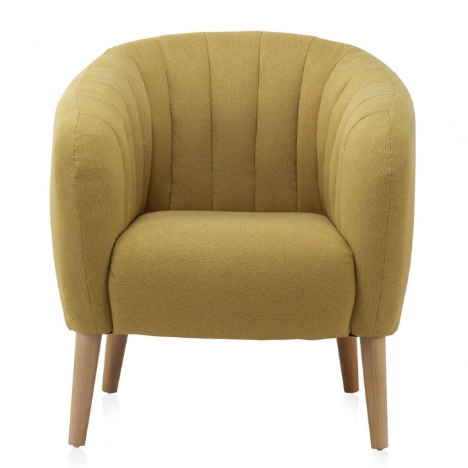 Sillón estilo vintage tapizado mostaza 77x75x84h
