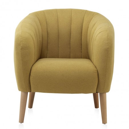 Sillón estilo vintage tapizado mostaza 77x75x84h