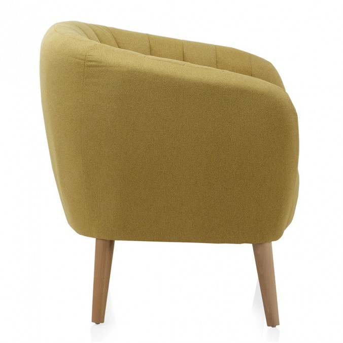 Sillón estilo vintage tapizado mostaza 77x75x84h