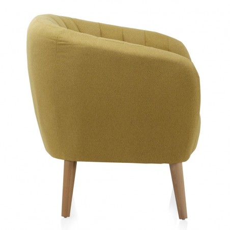 Sillón estilo vintage tapizado mostaza 77x75x84h