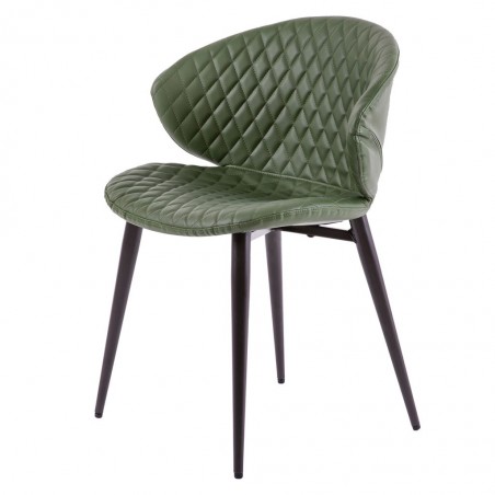 Silla diseño vintage acolchado verde - 59x48x76h