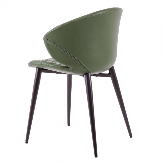 Silla diseño vintage acolchado verde - 59x48x76h
