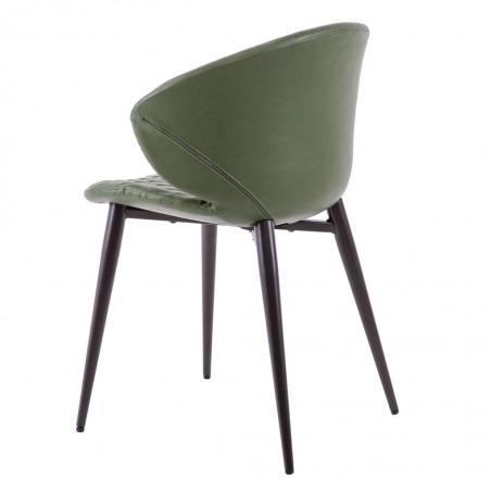 Silla diseño vintage acolchado verde - 59x48x76h