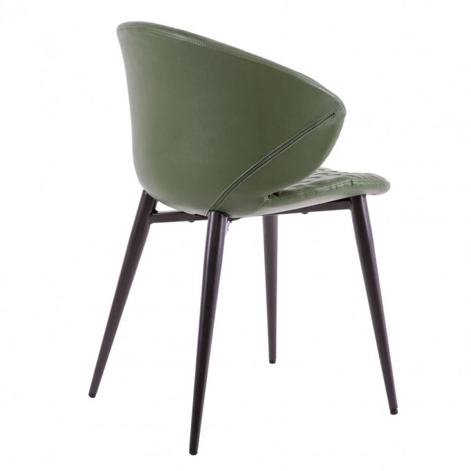 Silla diseño vintage acolchado verde - 59x48x76h