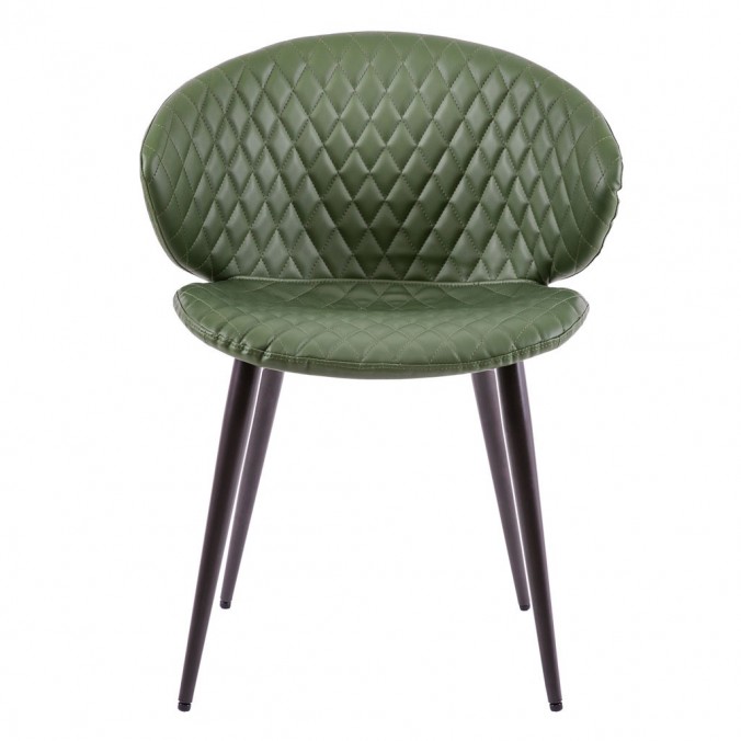 Silla diseño vintage acolchado verde - 59x48x76h