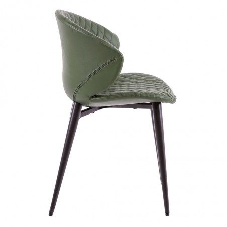 Silla diseño vintage acolchado verde - 59x48x76h