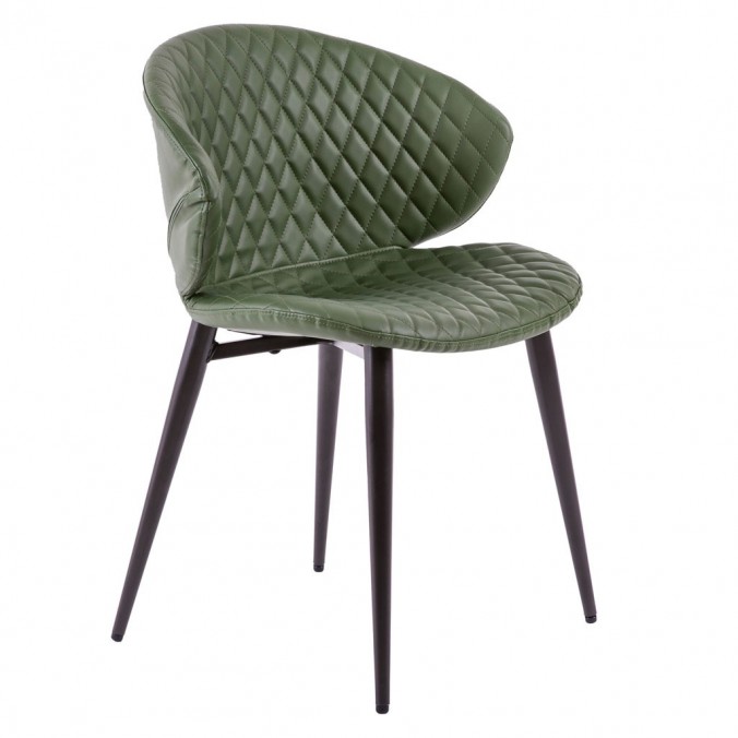 Silla diseño vintage acolchado verde - 59x48x76h