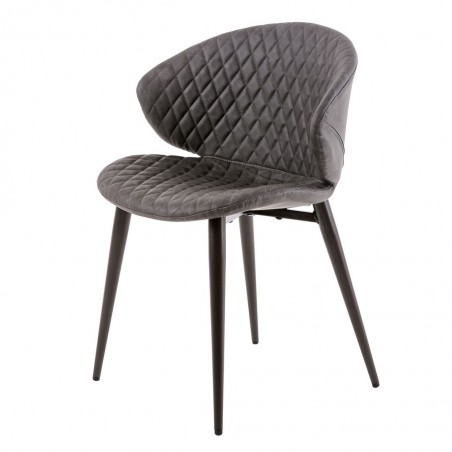 Silla diseño vintage acolchado gris - 59x48x76h