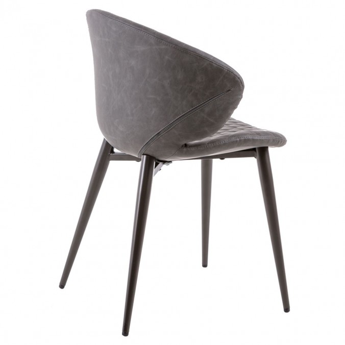 Silla diseño vintage acolchado gris - 59x48x76h