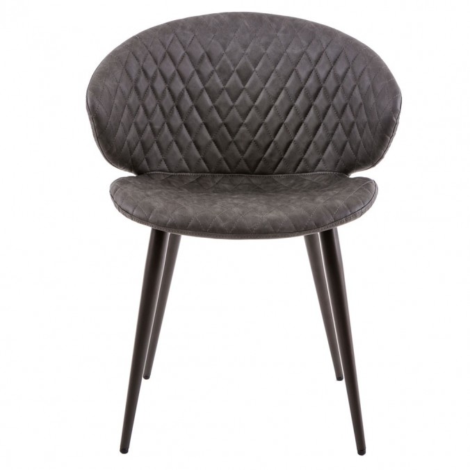 Silla diseño vintage acolchado gris - 59x48x76h
