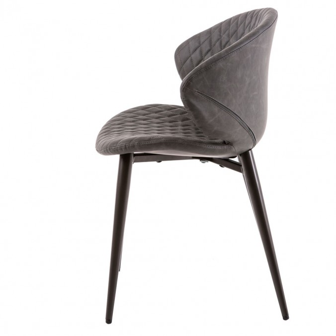 Silla diseño vintage acolchado gris - 59x48x76h