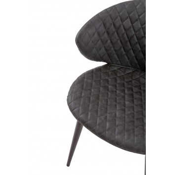 Silla diseño vintage acolchado gris - 59x48x76h 2