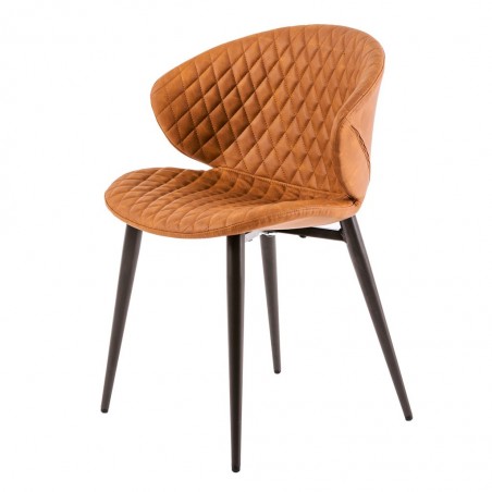 Silla diseño vintage acolchado marrón - 59x48x76h