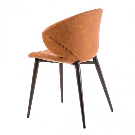 Silla diseño vintage acolchado marrón - 59x48x76h