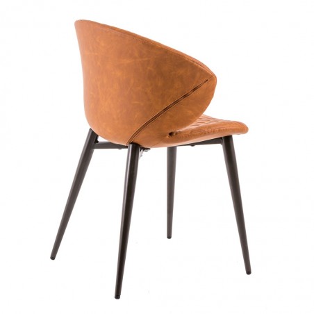 Silla diseño vintage acolchado marrón - 59x48x76h