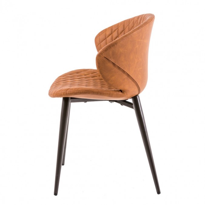 Silla diseño vintage acolchado marrón - 59x48x76h Silla diseño vintage acolchado marrón - 59x48x76h