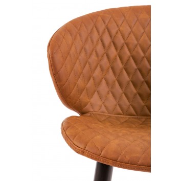 Silla diseño vintage acolchado marrón - 59x48x76h 2