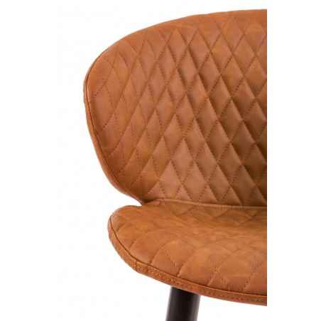 Silla diseño vintage acolchado marrón - 59x48x76h