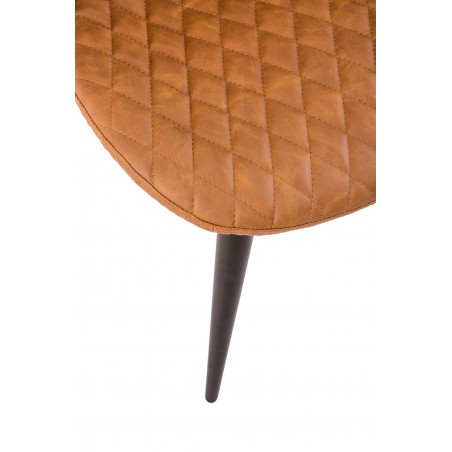 Silla diseño vintage acolchado marrón - 59x48x76h