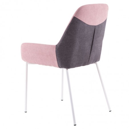 Silla diseño con tapizado rosa-gris 58x58x89h