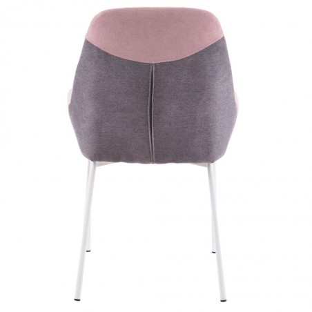 Silla diseño con tapizado rosa-gris 58x58x89h