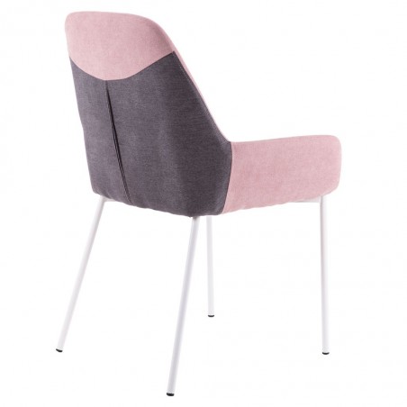 Silla diseño con tapizado rosa-gris 58x58x89h
