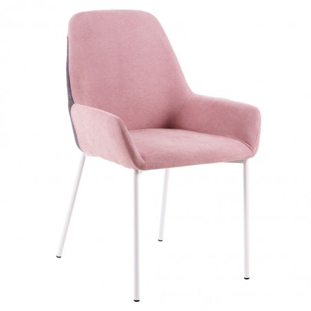 Silla diseño con tapizado rosa-gris 58x58x89h
