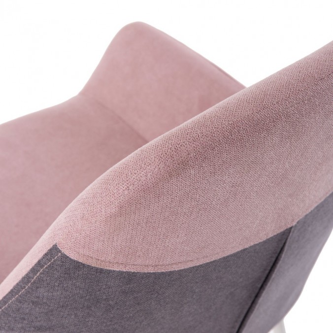 Silla diseño con tapizado rosa-gris 58x58x89h