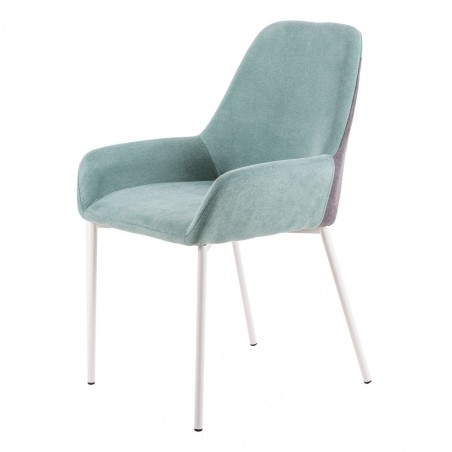 Silla diseño con tapizado mint y gris 58x58x89h