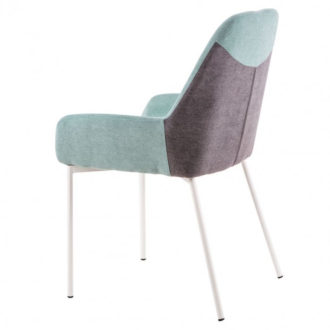Silla diseño con tapizado mint y gris 58x58x89h Silla diseño con tapizado mint y gris 58x58x89h