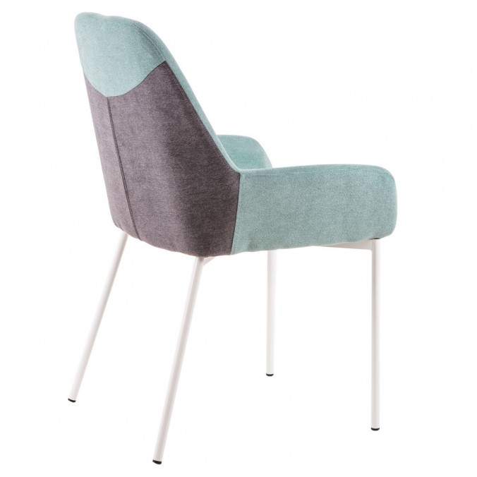 Silla diseño con tapizado mint y gris 58x58x89h Silla diseño con tapizado mint y gris 58x58x89h