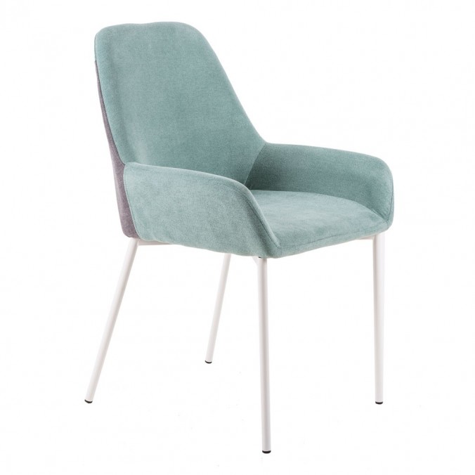 Silla diseño con tapizado mint y gris 58x58x89h Silla diseño con tapizado mint y gris 58x58x89h