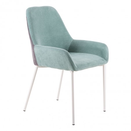 Silla diseño con tapizado mint y gris 58x58x89h