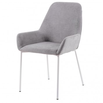 Silla diseño con tapizado gris claro y oscuro 58x58x89h