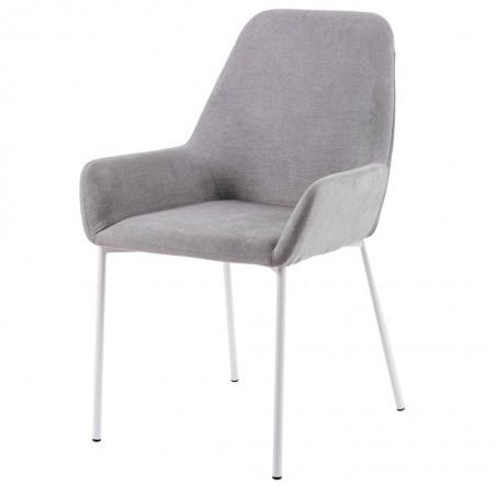 Silla diseño con tapizado gris claro y oscuro 58x58x89h