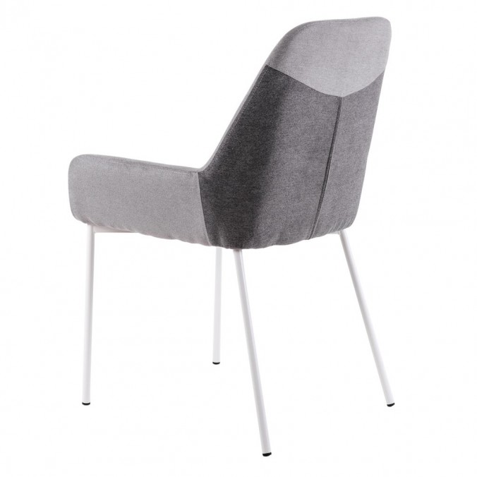Silla diseño con tapizado gris claro y oscuro 58x58x89h