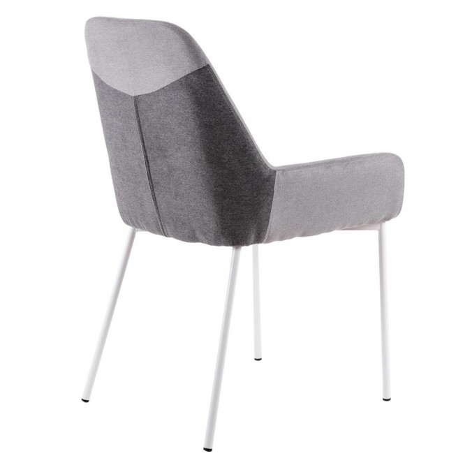 Silla diseño con tapizado gris claro y oscuro 58x58x89h