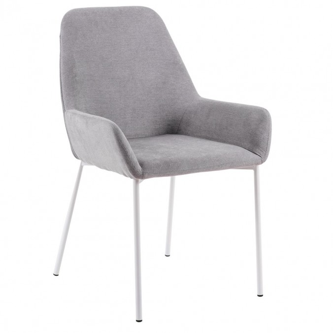 Silla diseño con tapizado gris claro y oscuro 58x58x89h