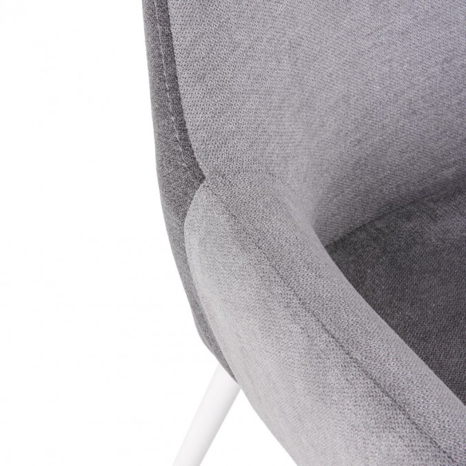 Silla diseño con tapizado gris claro y oscuro 58x58x89h